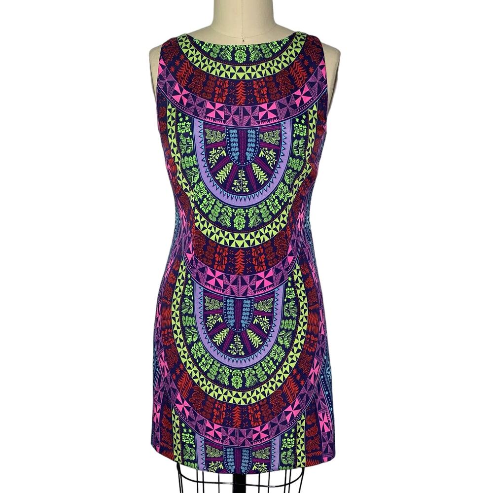 Mara Hoffman Geometric Tribal Print Open Back Sheath Dress Size 4